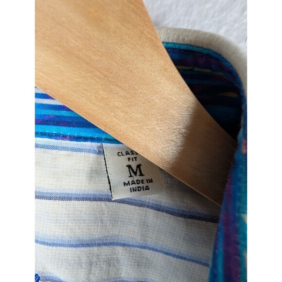 Robert Graham Ivory Striped Button Up Short Sleeve - Medium - Picture 4 of 8